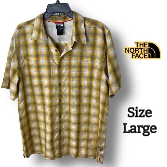 The North Face Other - THE North Face Button Down Gold Plaid Short Sleeve Shirt Size Large